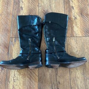 Frye Women’s Phillip Tall Leather Equestrian Riding Boots Black